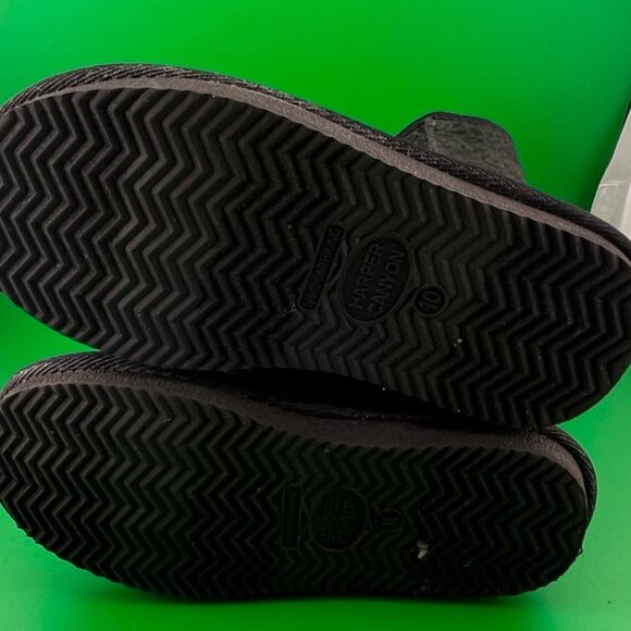 HARPER CANYON Big Girls Shearling Boots Black/Silver Metallic Animal Print Sz 10 - Picture 3 of 6